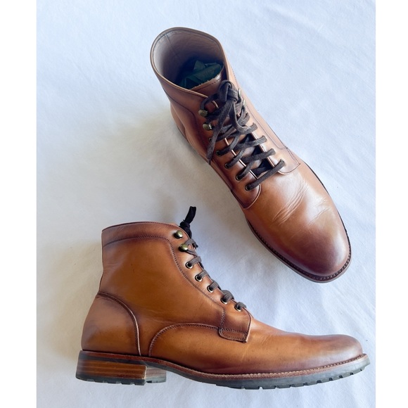 🌻SOLD Warfield and Grand Court Boot Lace Up Brown Leather 13 - Picture 2 of 12